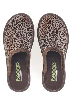 Pantofole marroni Animalier Beego 6332