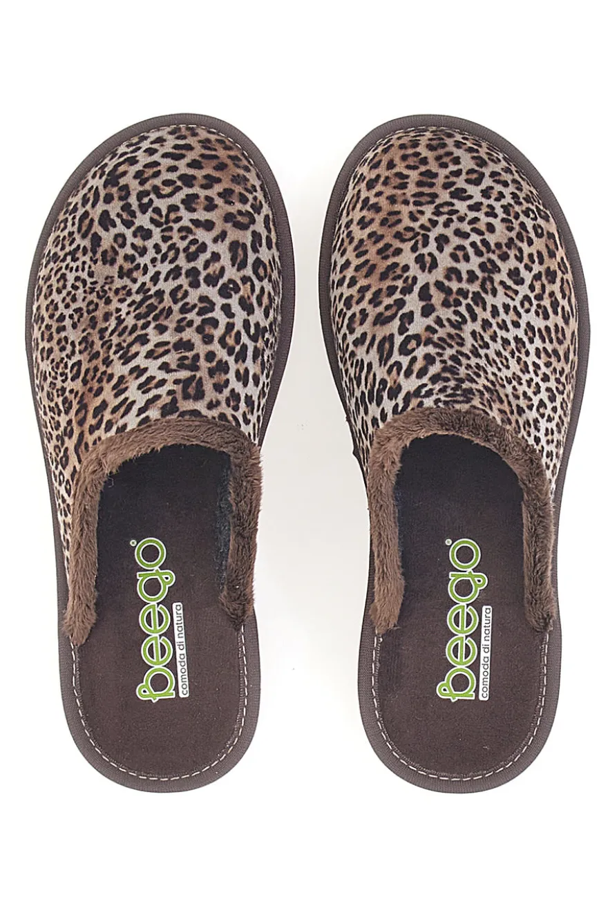Pantofole marroni Animalier Beego 6332