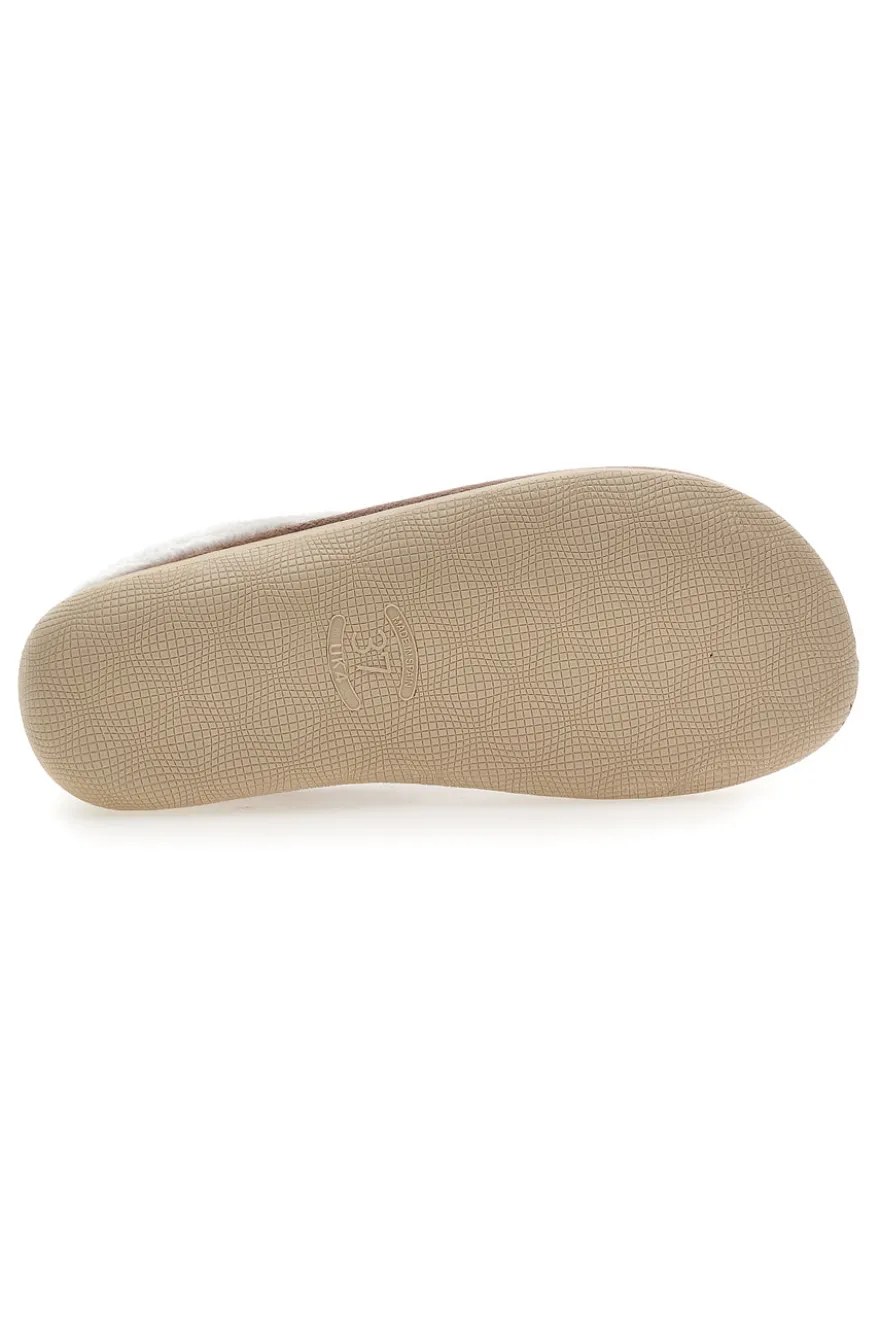 Pantofole marroni con bordo in pelo Dorea SE350