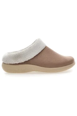 Pantofole marroni con bordo in pelo Dorea SE350