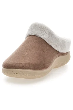 Pantofole marroni con bordo in pelo Dorea SE350