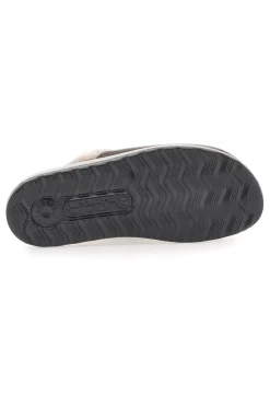 Pantofole marroni con bordo in pelo e suola comfort Fly Flot 90510X20PM