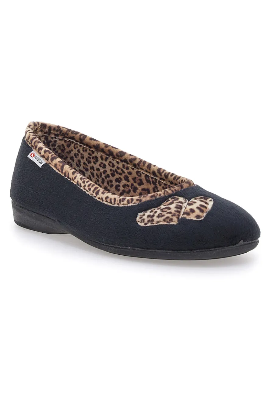 Pantofole Nere Animalier Superga 41598