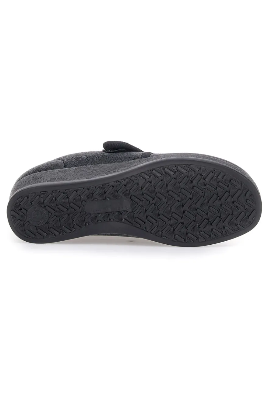 Pantofole nere chiuse con velcro FLY FLOT 38862