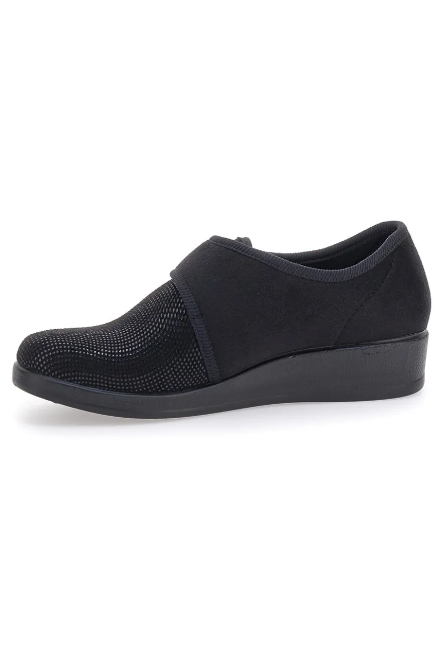 Pantofole nere chiuse con velcro FLY FLOT 38865