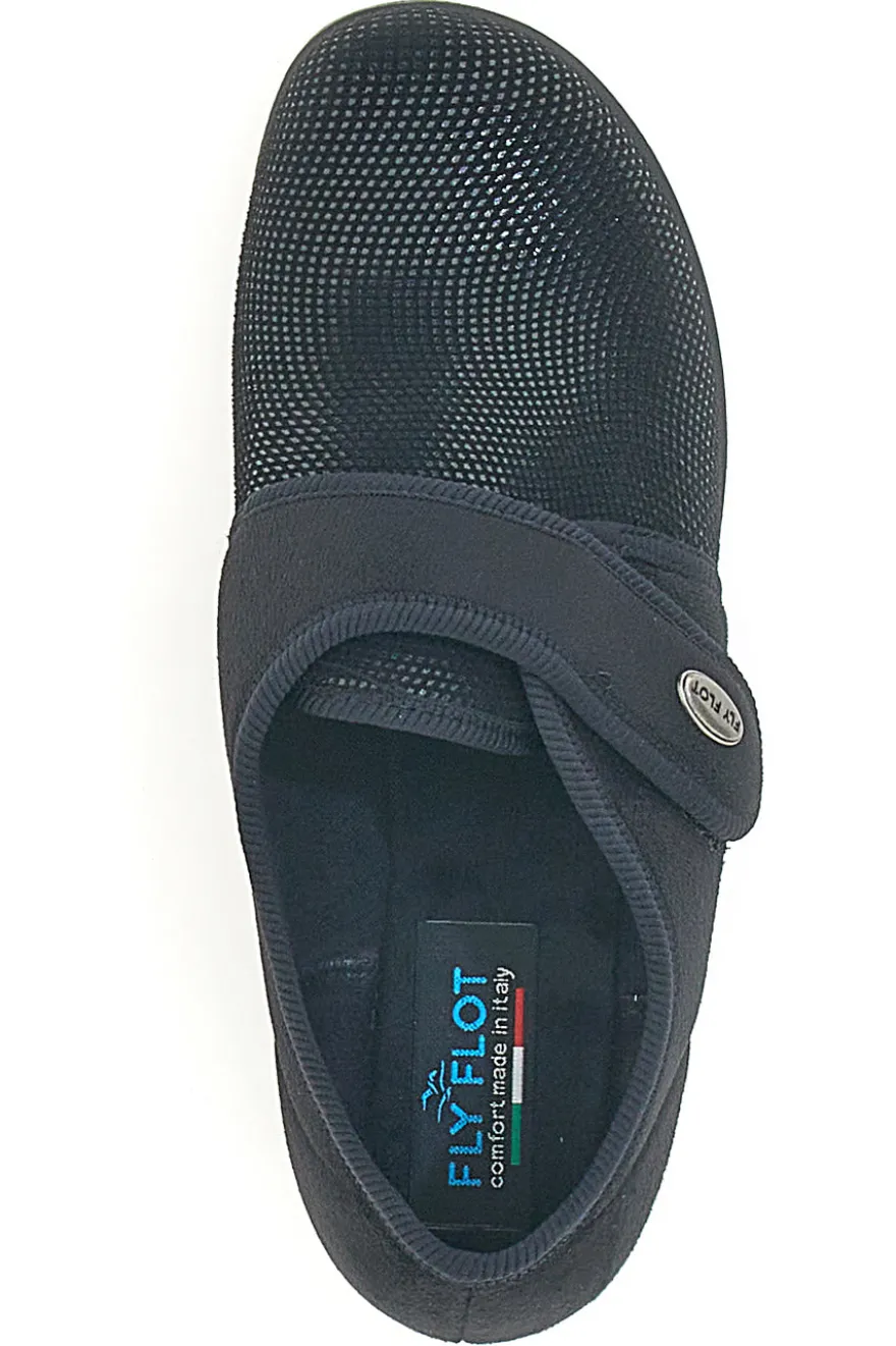Pantofole nere chiuse con velcro FLY FLOT 38865