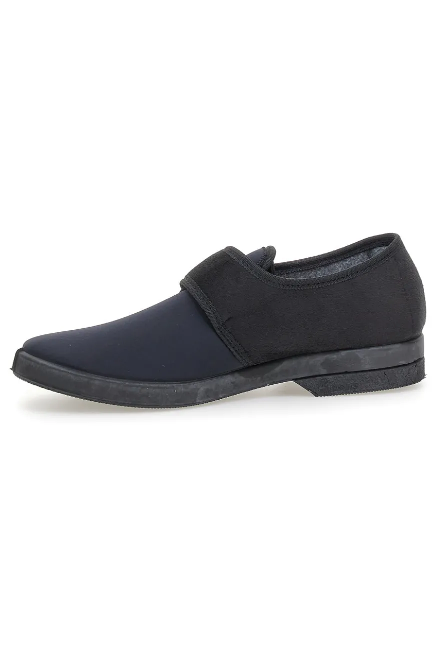 Pantofole nere con chiusura a strappo Antica pantofoleria 58