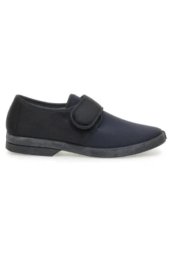 Pantofole nere con chiusura a strappo Antica pantofoleria 58