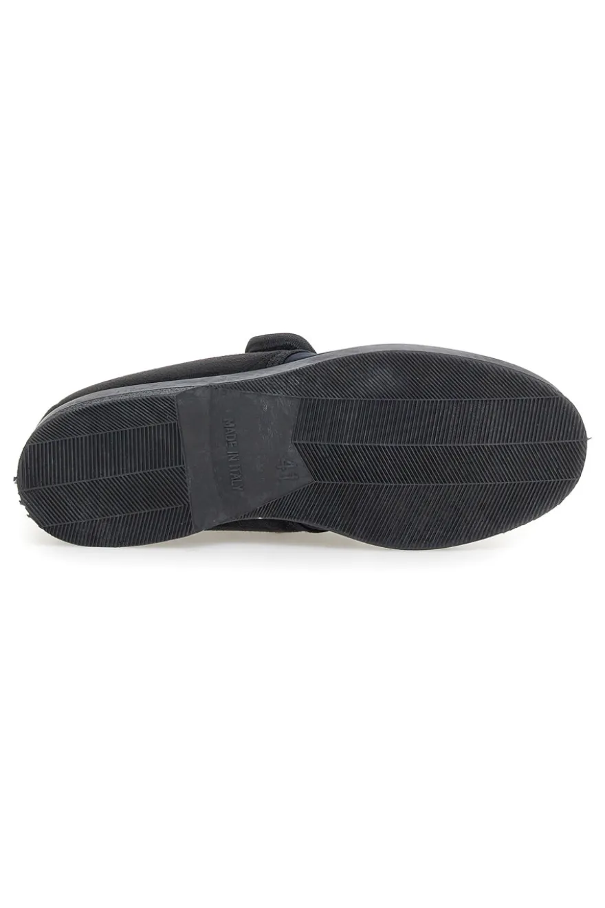 Pantofole nere con chiusura a strappo Antica pantofoleria 58