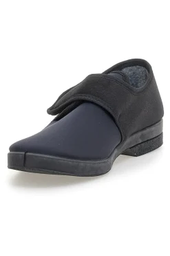 Pantofole nere con chiusura a strappo Antica pantofoleria 58