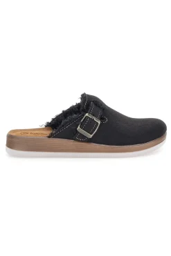 Pantofole nere con pelo interno e suola bianca INBLU 20 ct