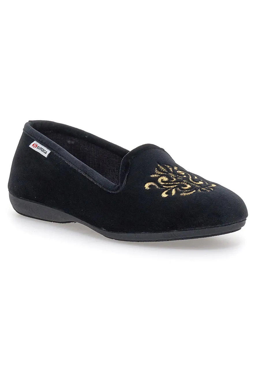 Pantofole Nere con Soletta Estraibile e Suola in Gomma Superga 10272