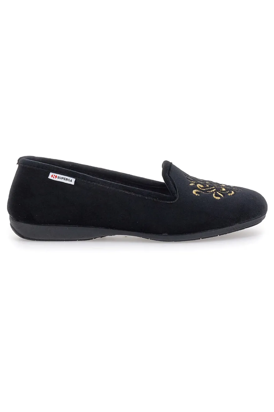 Pantofole Nere con Soletta Estraibile e Suola in Gomma Superga 10272