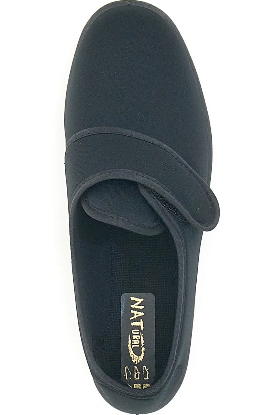 Pantofole nere con strappo Natural 650
