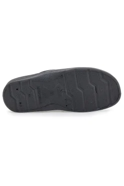 Pantofole nere con suola in vera pelle BIO UP 641