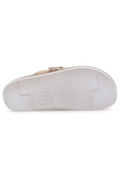 Pantofole nude con pelo interno e suola bianca INBLU 20 ct