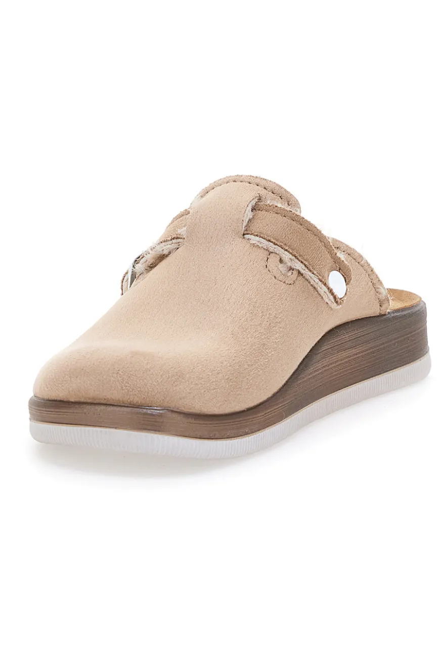 Pantofole nude con pelo interno e suola bianca INBLU 20 ct