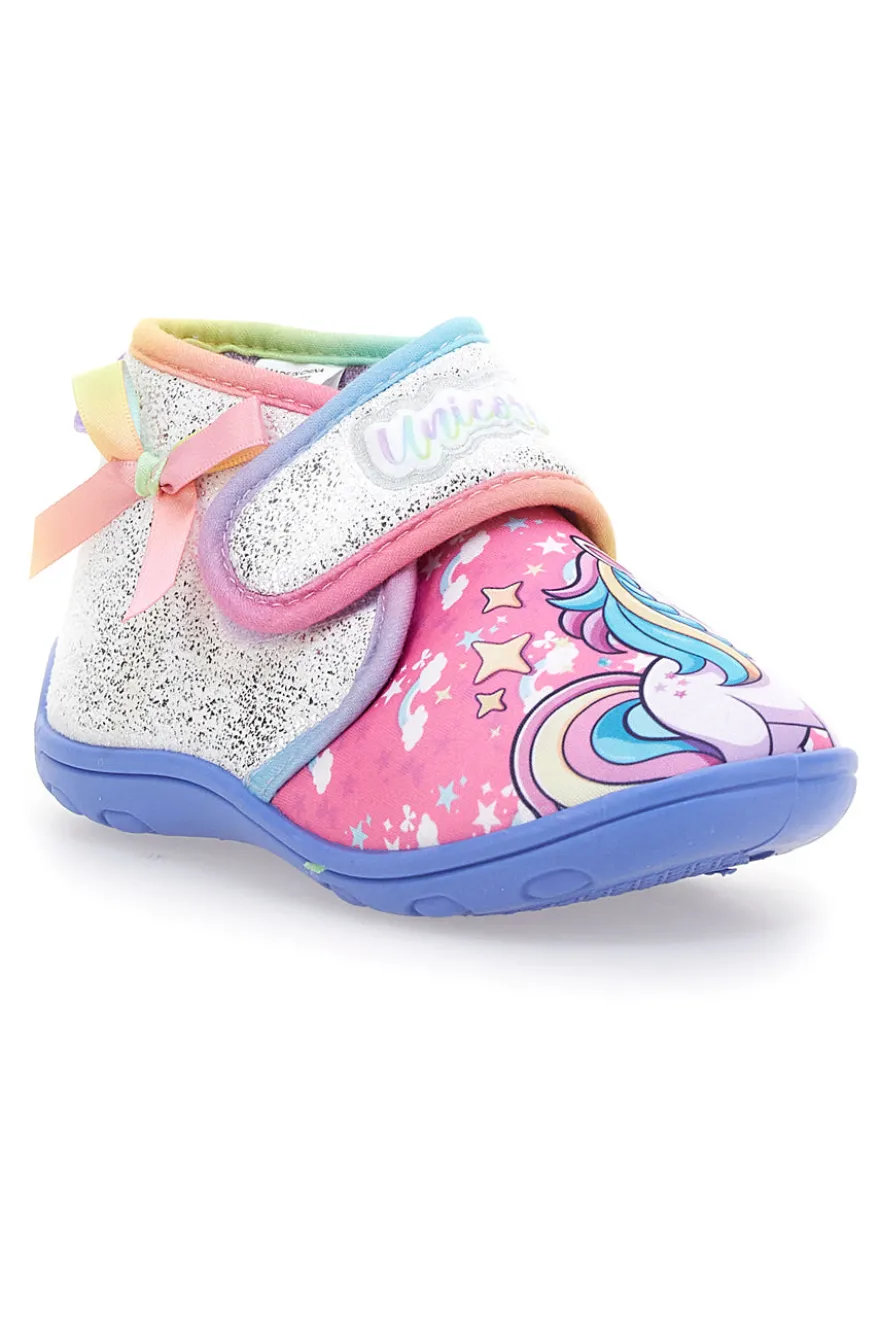 Pantofole Primi passi multicolore con glitter e arcobaleno Unicorn S8010196T