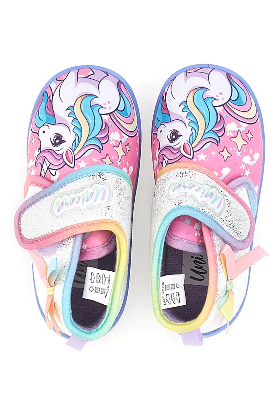 Pantofole Primi passi multicolore con glitter e arcobaleno Unicorn S8010196T