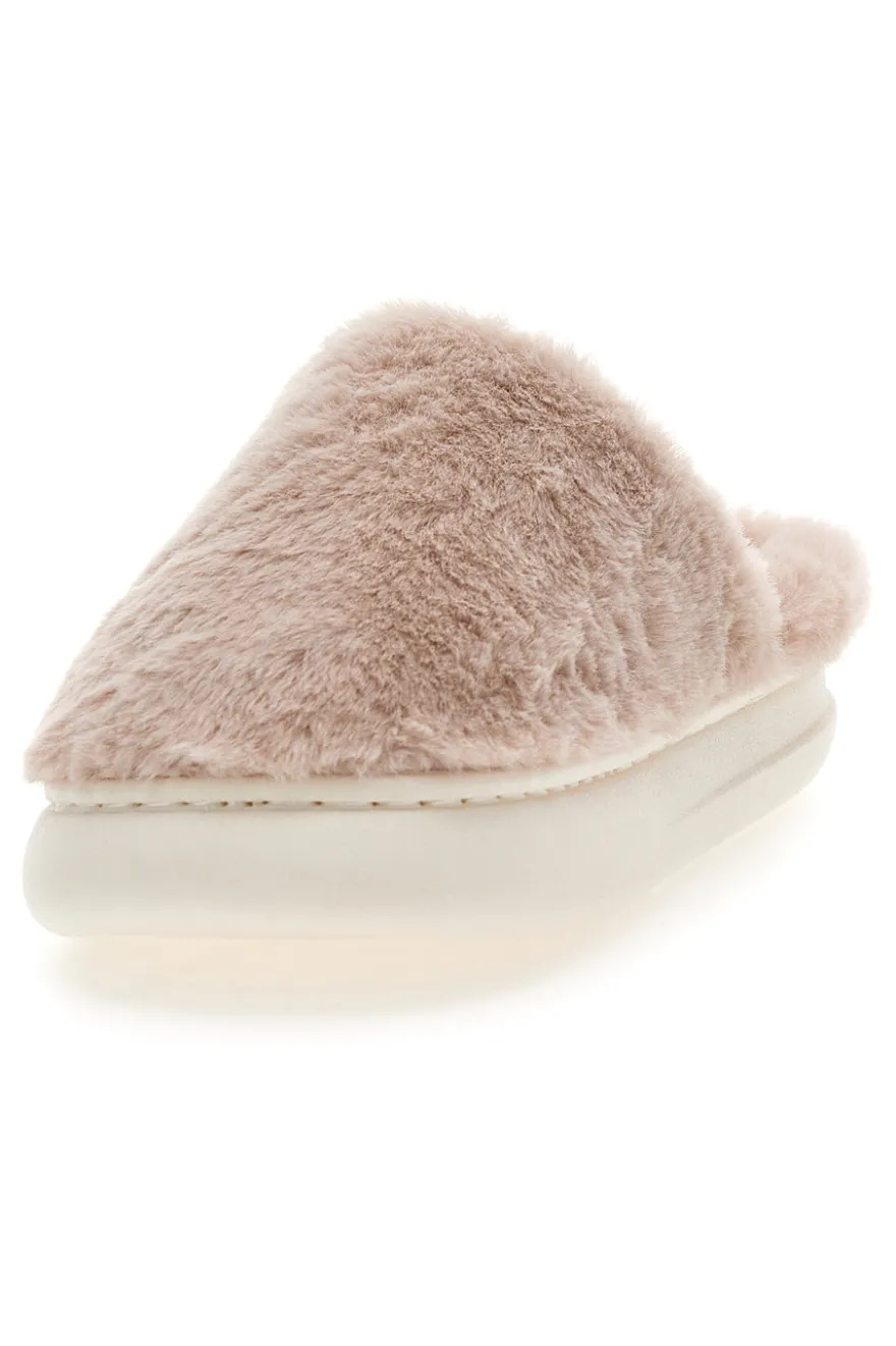 Pantofole rosa in tessuto effetto peluche Superga S45U866