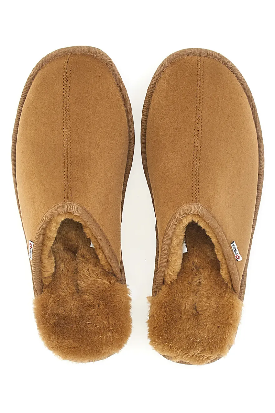 Pantofole Sabot Marroni con Pelo Superga 64876