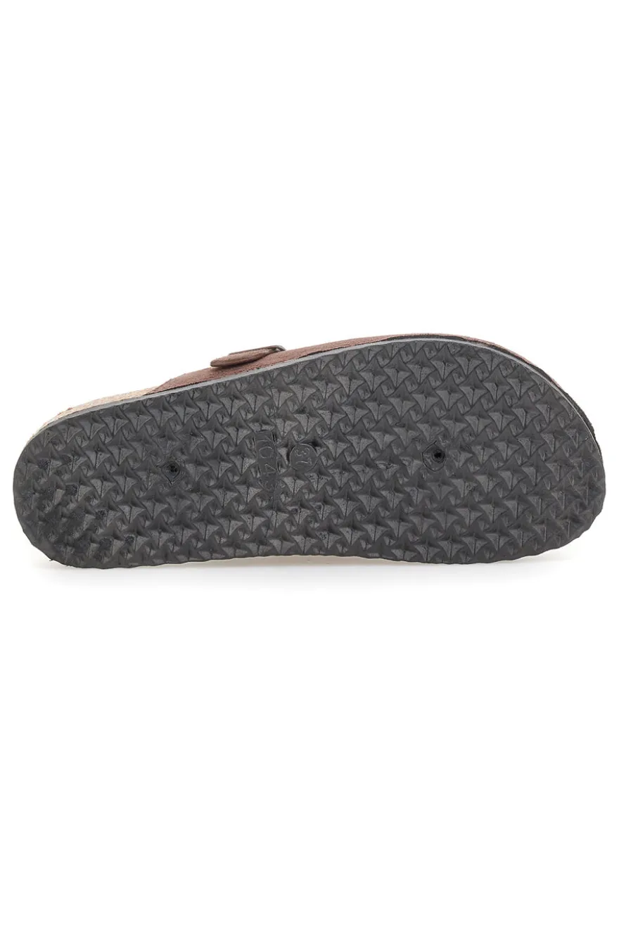 Pantofole sabot marroni con fibbia Altemberg 1105
