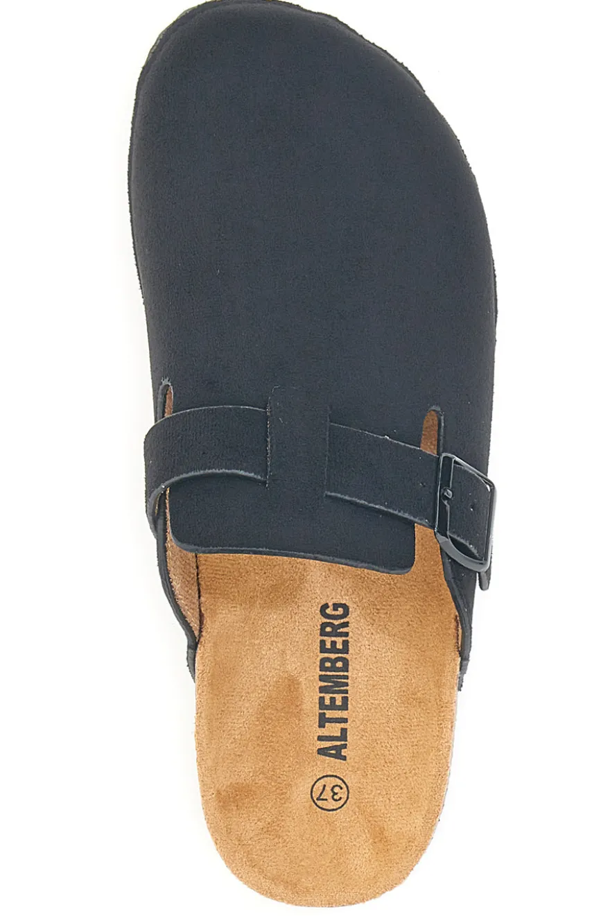 Pantofole sabot nere con fibbia Altemberg 1105