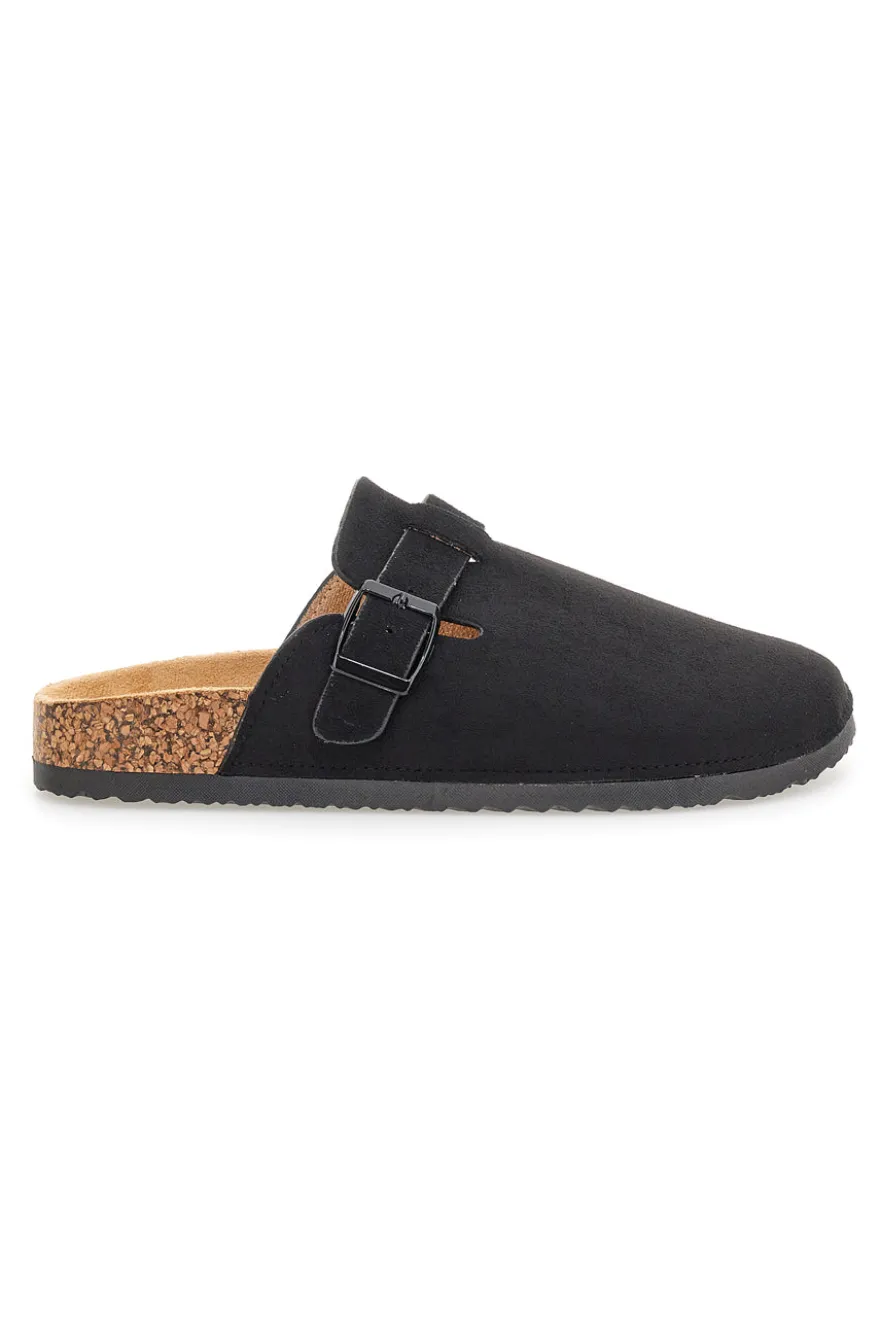 Pantofole sabot nere con fibbia Altemberg 1105