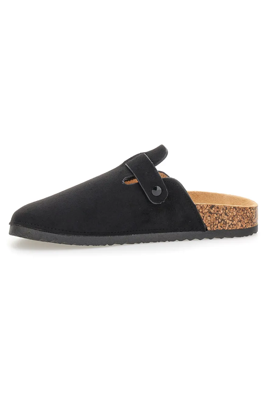 Pantofole sabot nere con fibbia Altemberg 1105