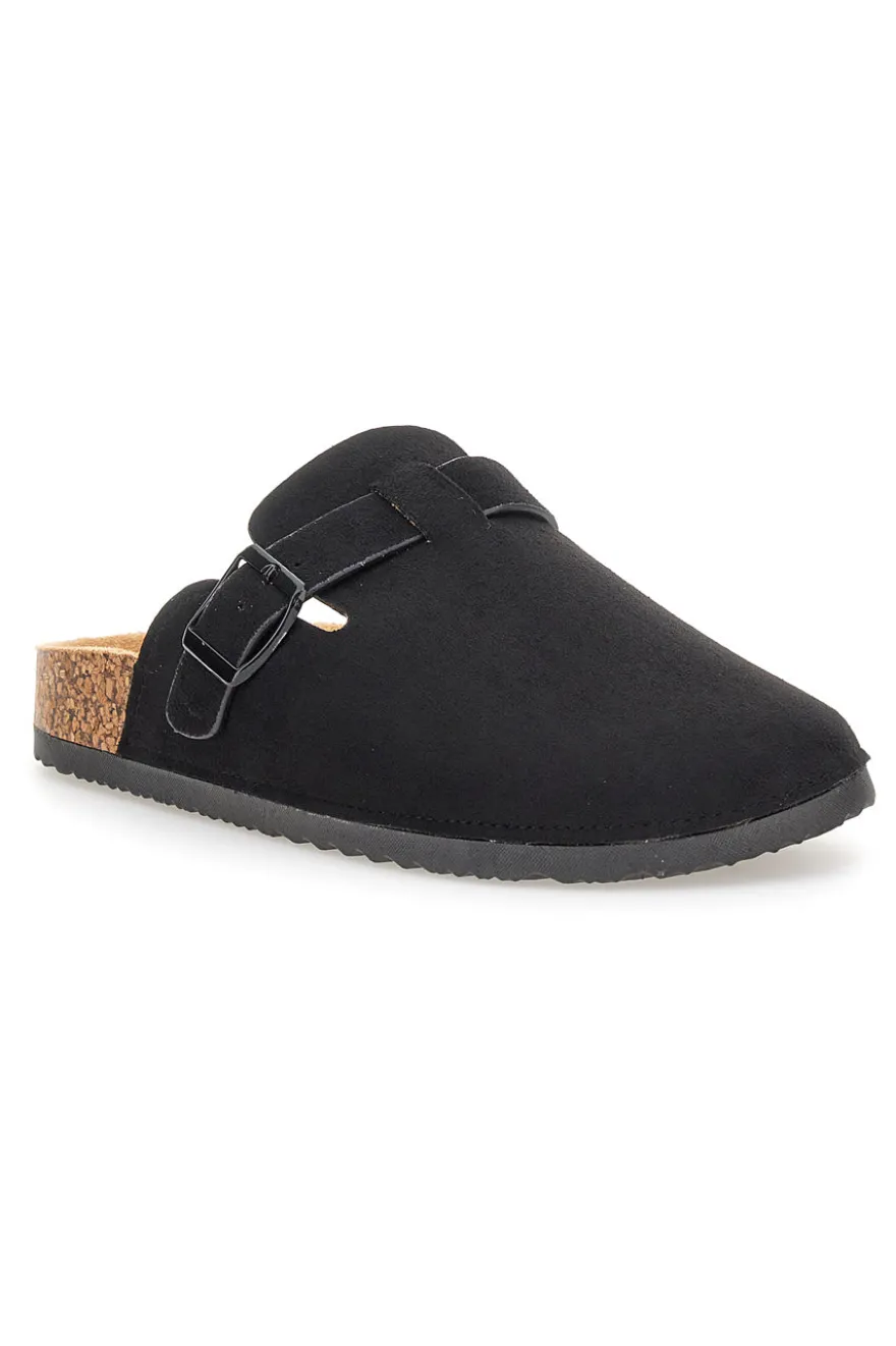 Pantofole sabot nere con fibbia Altemberg 1105