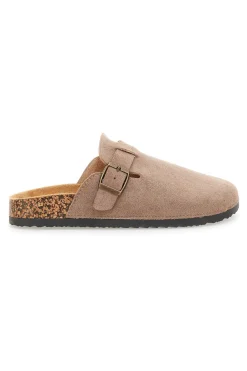 Pantofole sabot tortora con fibbia Altemberg 1105