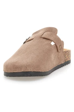 Pantofole sabot tortora con fibbia Altemberg 1105
