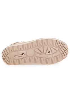 Pantofole slip-on beige con profilo decorato e interno in pelliccia Pittarello Love PK1859D