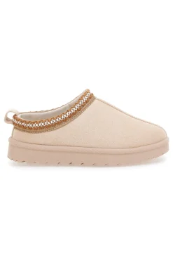 Pantofole slip-on beige con profilo decorato e interno in pelliccia Pittarello Love PK1859D