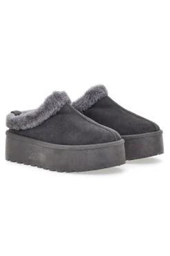 Pantofole Stivaletti con Pelo Grigie Con Platform Pittarello Love 1913