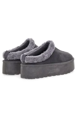 Pantofole Stivaletti con Pelo Grigie Con Platform Pittarello Love 1913