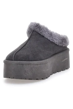 Pantofole Stivaletti con Pelo Grigie Con Platform Pittarello Love 1913