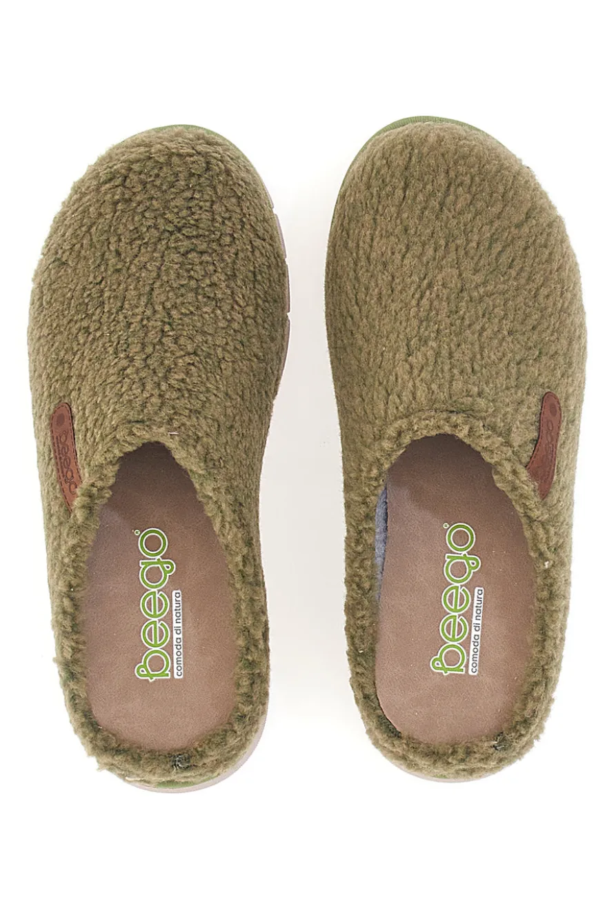 Pantofole teddy verdi Beego 7485