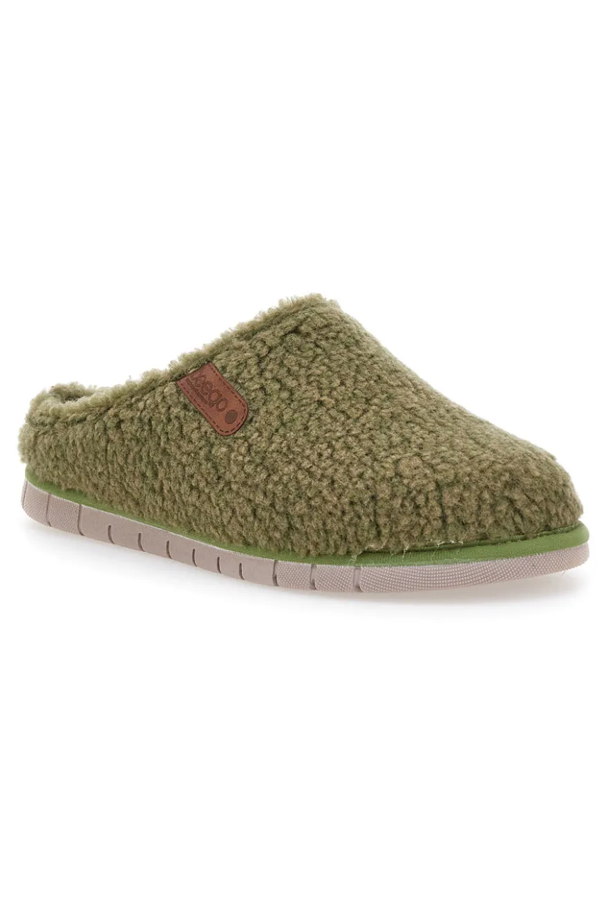Pantofole teddy verdi Beego 7485