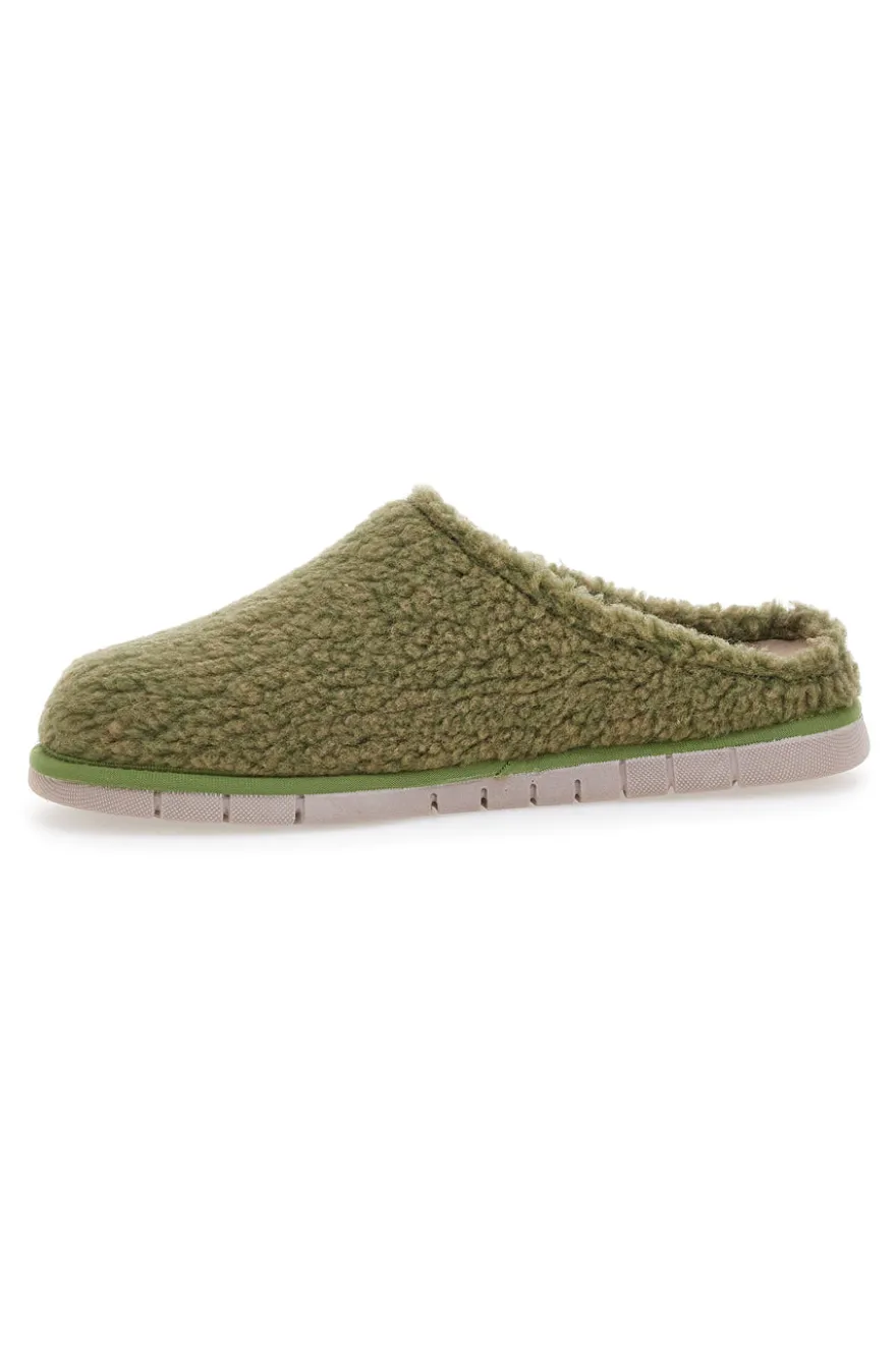 Pantofole teddy verdi Beego 7485