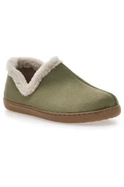 Pantofole verdi con profilo in pelo e interno caldo Gaia Mania GG463