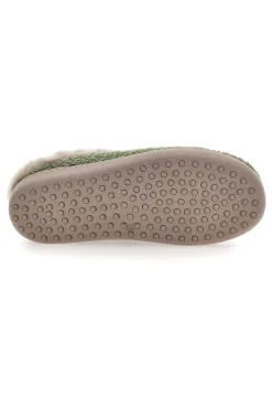 Pantofole verdi in tessuto effetto teddy con interno con pelo Gaia Mania GG549