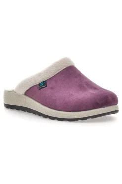 Pantofole viola con bordo in pelo e suola comfort Fly Flot 90510X20PM