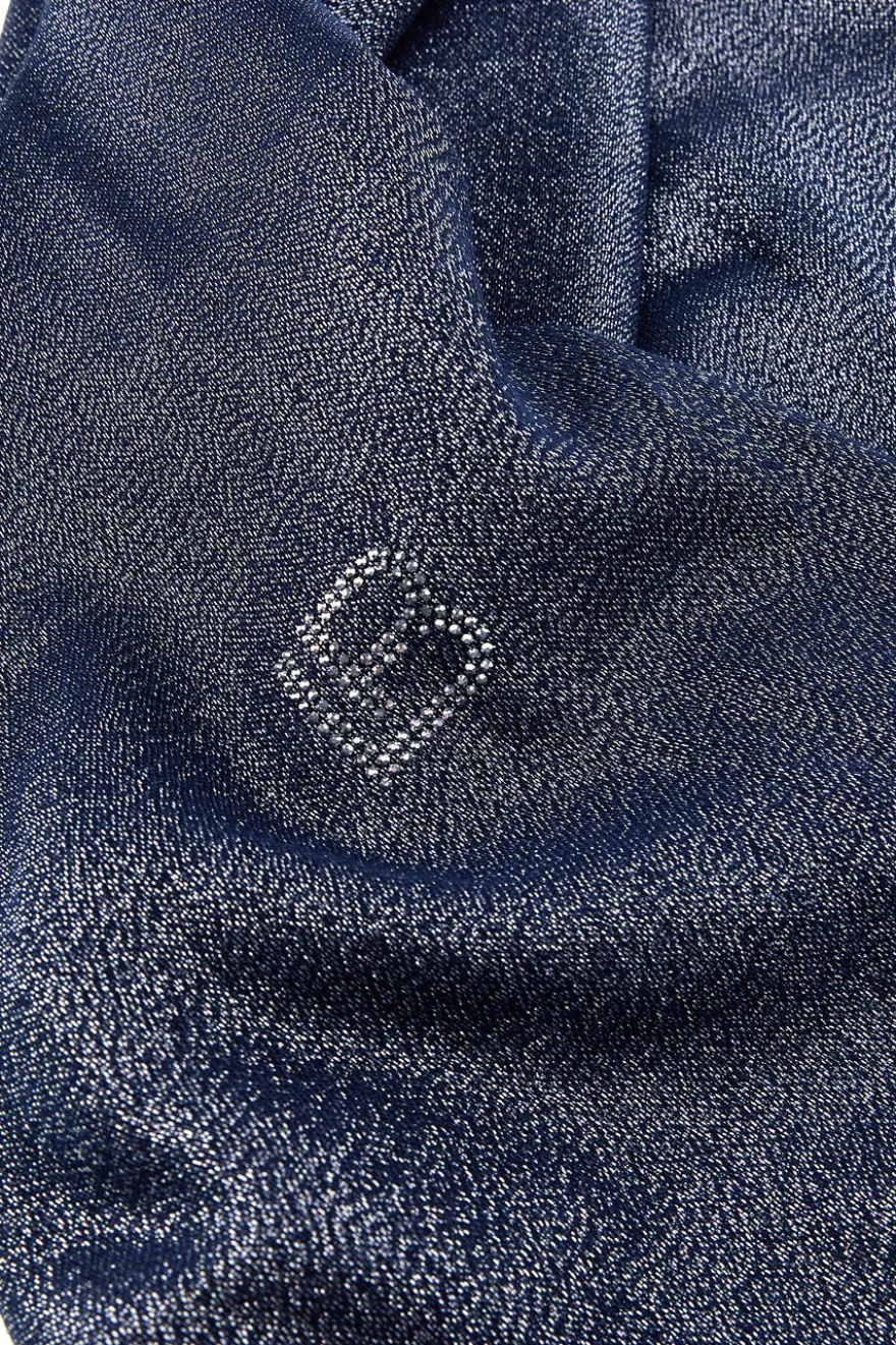 Pashmina blu con frange Laura Biagiotti 99s298-71