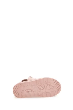 Pinkfarbene Stiefeletten mit Glitzerherz und warmem Fellfutter