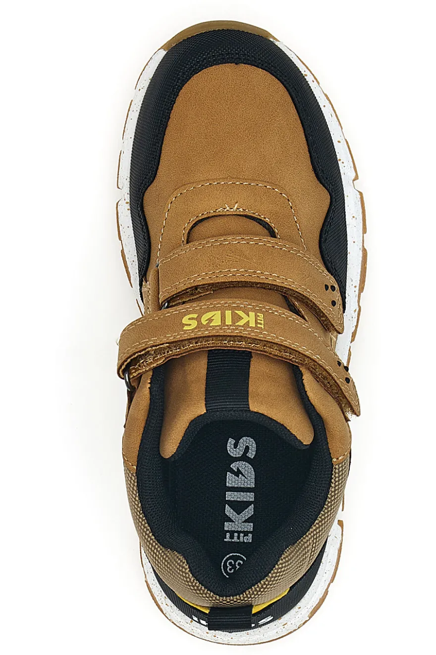 Pitt Kids 127 Braune Trekking-Sneaker mit Doppelriemen