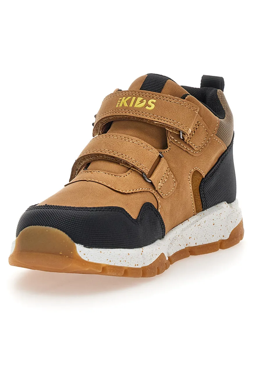 Pitt Kids 127 Braune Trekking-Sneaker mit Doppelriemen
