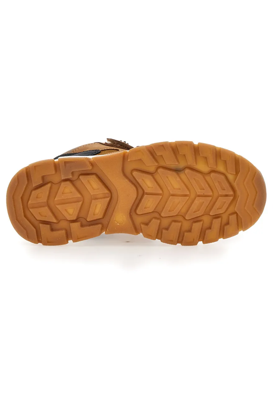 Pitt Kids 127 Braune Trekking-Sneaker mit Doppelriemen