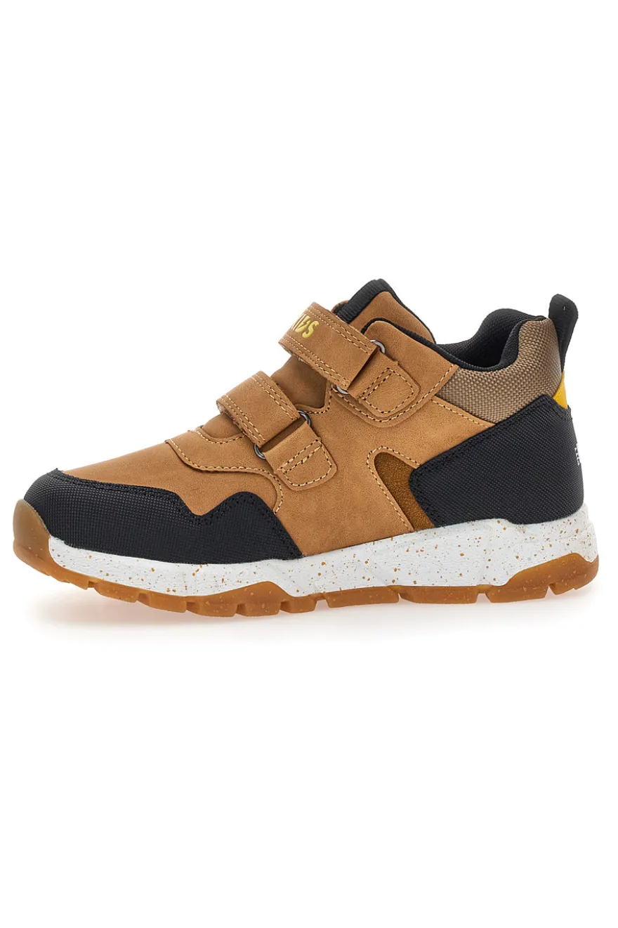 Pitt Kids 127 Braune Trekking-Sneaker mit Doppelriemen
