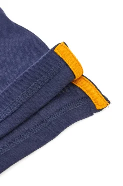 PITT KIDS Blaues und gelbes Langarm-Poloshirt 6031